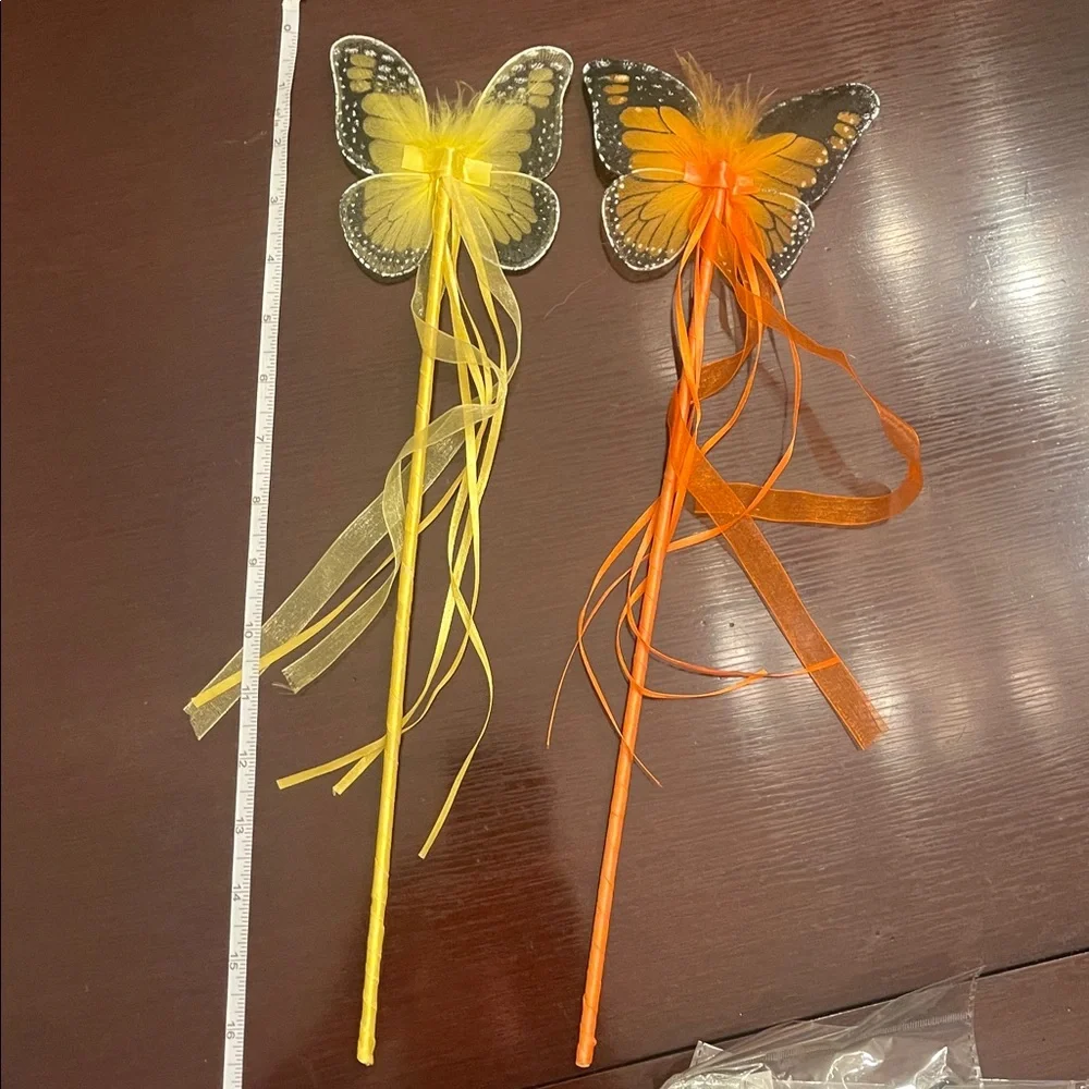 Assorted butterfly Fairy Wand Party Favors with Maribou and ribbons set of 20